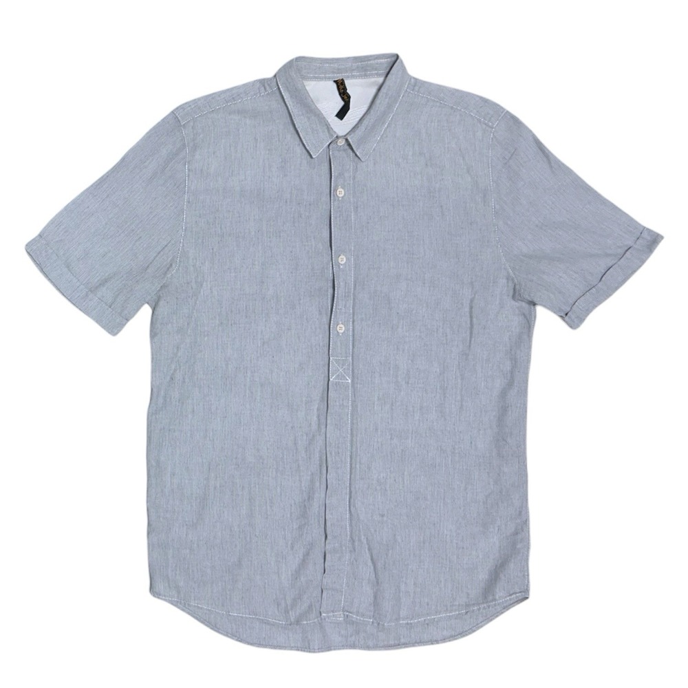 Nudie Jeans Blue Short Sleeve Button Down Casual Shirt Sz Large